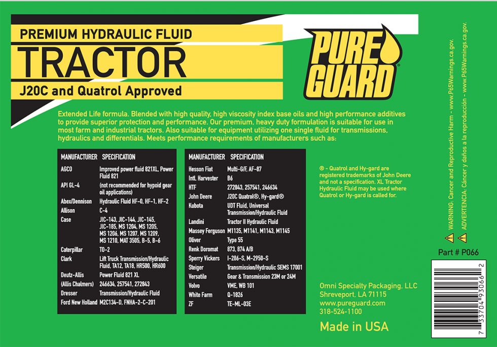 XL Tractor Hydraulic Fluid PureGuard